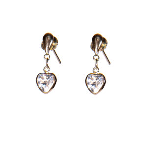Brinco Coração Zirconia 4mm
